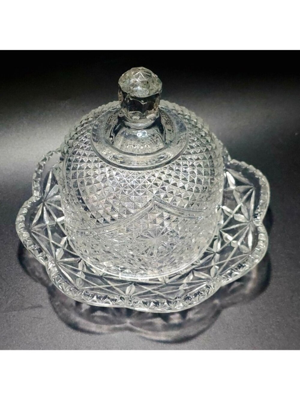 Avon Fostoria Butter Cheese Dish Dome Cover vintage crystal glass 1973 - Picture 2 of 8